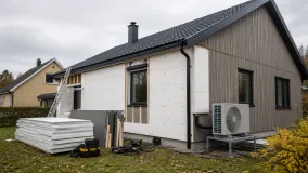 Småhus energieffektiviseras med isolering och värmepump
