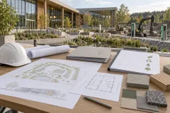 Generisk illustration av schaktmassor och terrängformer i neutral miljö
